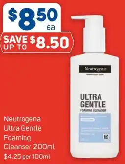 Foodland Neutrogena ultra gentle foaming cleanser offer