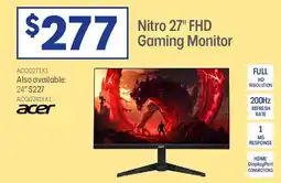 Officeworks Acer nitro 27" fhd gaming monitor offer
