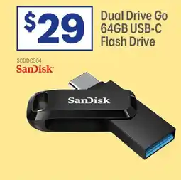 Officeworks Sandisk dual drive go -c flash drive offer