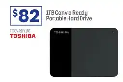 Officeworks Toshiba 1tb canvio ready portable hard drive offer