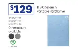 Officeworks Seagate 1tb onetouch portable hard drive offer
