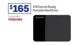 Officeworks Toshiba 4tb canvio ready portable hard drive offer