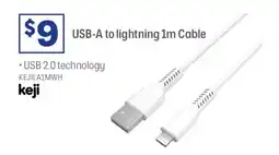 Officeworks Keji usb-a to lightning cable offer