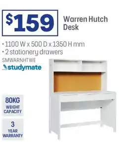Officeworks Studymate warren hutch desk offer