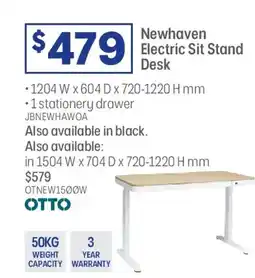 Officeworks Otto newhaven electric sit stand desk offer