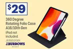 Officeworks J.burrows 360 degree rotating folio case a16/10th gen offer