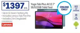 Officeworks Lenovoyoga tab plus a11 tidal teal offer