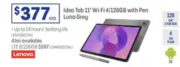 Officeworks Lenovo. idea tab 11" wi-fi with pen luna grey offer
