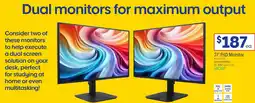Officeworks Dual monitors for maximum output 27" fhd monitor offer
