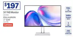 Officeworks Lenovo 24" fhd monitor offer