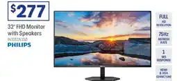 Officeworks Philips 32" fhd monitor with speakers offer