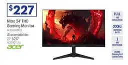 Officeworks Acer nitro 24" fhd gaming monitor offer