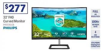 Officeworks Philips fhd curved monitor offer