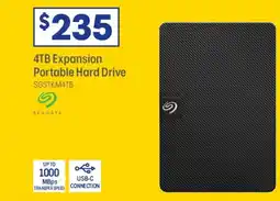 Officeworks Seagate 4tb expansion portable hard drive offer