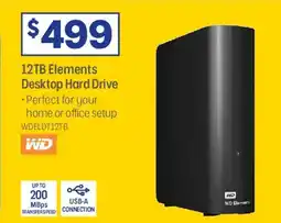 Officeworks Wd 12tb elements desktop hard drive offer