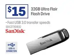 Officeworks Sandisk ultra flair flash drive offer