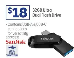 Officeworks Sandisk dual flash drive ultra offer