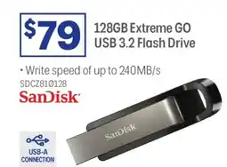 Officeworks Sandisk extreme go usb 3.2 flash drive offer