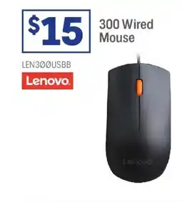 Officeworks Lenovo 300 wired mouse offer