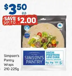 Foodland Simpson's wraps offer