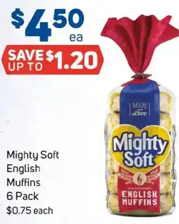 Foodland Mighty soft english muffins offer