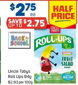Foodland Uncle tobys roll-ups offer