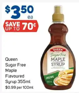 Foodland Queen sugar free maple flavoured syrup offer