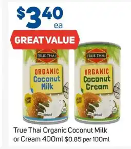 Foodland True thai organic coconut milk or cream offer