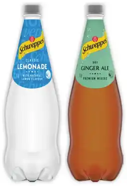IGA Schweppes Mixers, Soft Drinks or Natural Mineral Water 1.1 Litre Selected Varieties offer
