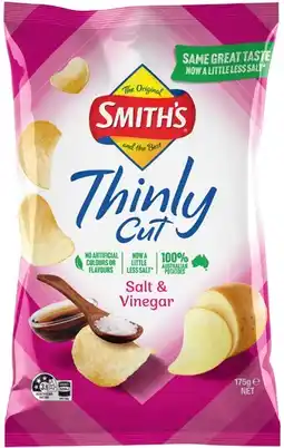 IGA Smith’s Thinly Cut or Samboy 175g Chips Selected Varieties offer