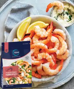 IGA Global Seafoods Cooked Prawn Cutlets Tail on offer