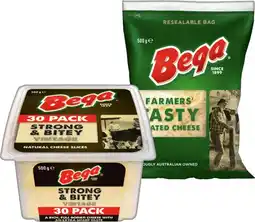 IGA Bega Grated Cheese, Cheese Slices or Block 500g Selected Varieties offer