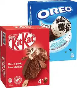 IGA Nestlé Kit Kat or Oreo Ice Cream 4 Pack Selected Varieties offer