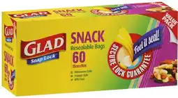 IGA Glad Snap Lock Resealable Bags 10‑60 Pack Selected Varieties offer