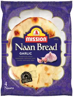 IGA Mission Naan Bread 4 Pack or Mini 6 Pack Selected Varieties offer
