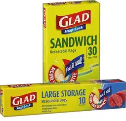 IGA Glad Snap Lock Resealable Bags 10‑30 Pack Selected Varieties offer