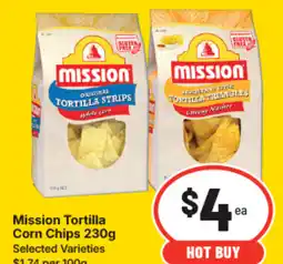 IGA Mission tortilla corn chips offer