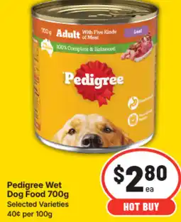 IGA Pedigree wet dog food offer