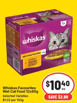 IGA Whiskas Favourites Wet Cat Food offer