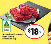 IGA Australian premium beef mince minimum offer