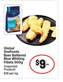 IGA Global seafoods beer battered blue whiting fillets offer