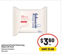 IGA Johnson's Facial Cleansing Wipes offer