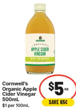 IGA Cornwell's organic apple cider vinegar offer