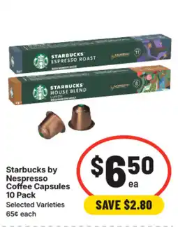 IGA Starbucks by nespresso coffee capsules offer