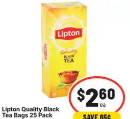 IGA Lipton quality black tea bags offer