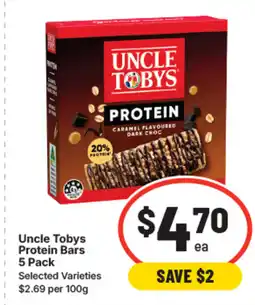 IGA Uncle tobys protein bars offer