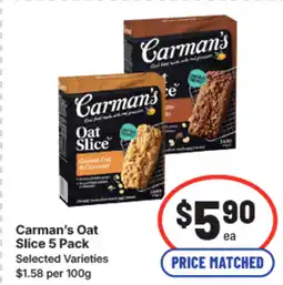 IGA Carman's Oat Slice offer