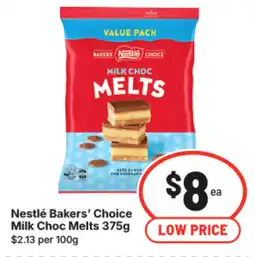 IGA Nestlé bakers' choice milk choc melts offer
