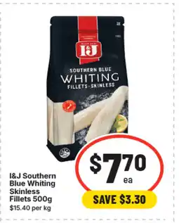 IGA I&j southern blue whiting skinless fillets offer