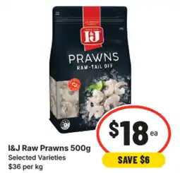 IGA I&j raw prawns offer